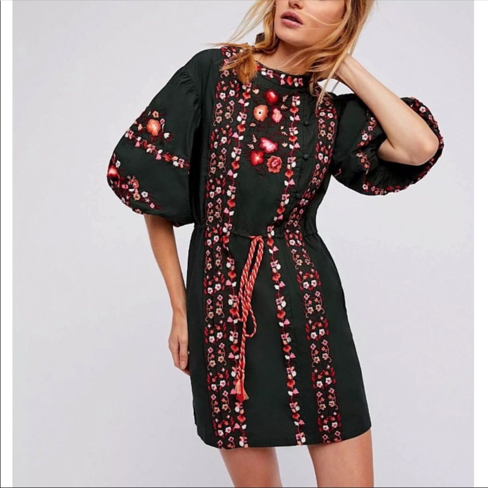 Free People floral Embroidered Dress